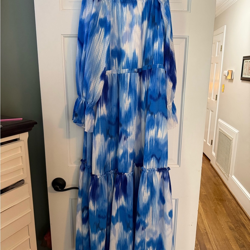 Blue and White Maxi Dress